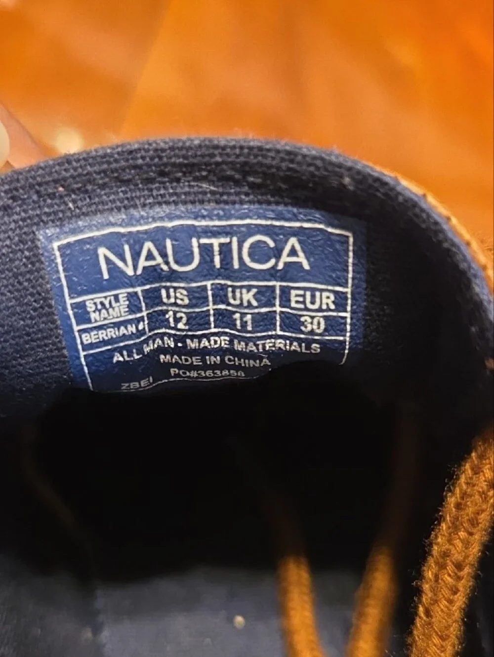 Nautica Boys Brown Tan Leather-Style Lace-Up Boat Sneakers